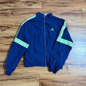 adidas Navy Jacket with Lime Stripe Accents